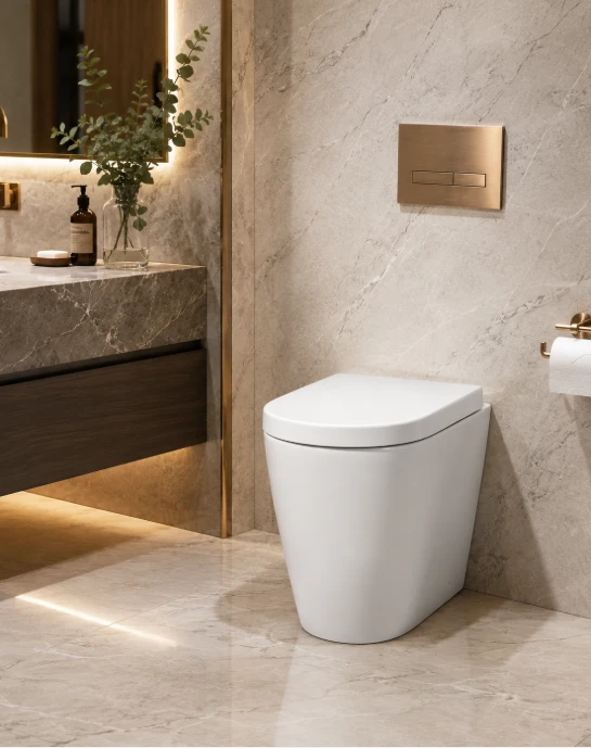 Back To Wall Compact Toilet — WaterMark Certified, WELS 4-Star, 520mm Floor Mounted Pan For Australian Trade Buyers (Model FI-05) suppliers