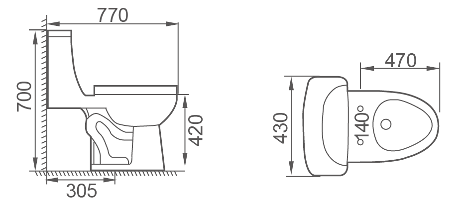 Water Saving One Piece Toilet for Hotel Projects (1.28 GPF Commercial Model) factory