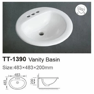 Round Semi Recessed Basin