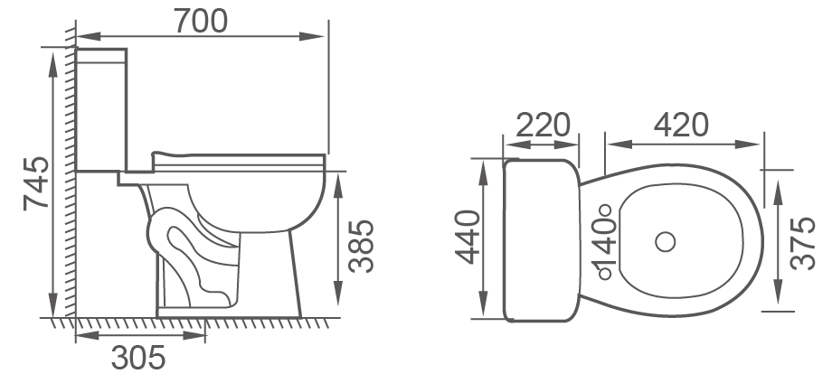 Siphonic Rimless Two Piece Toilet For Distributor And Project Use factory