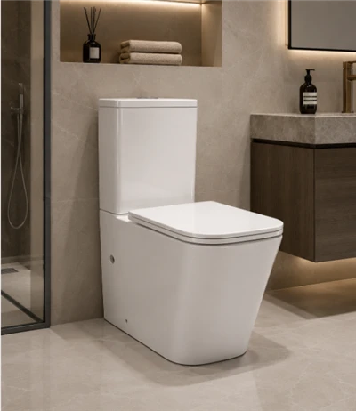 Square Toilet Suite — Sleek Modern Rimless Design, WELS 4-Star & WaterMark Certified (Model 2061)