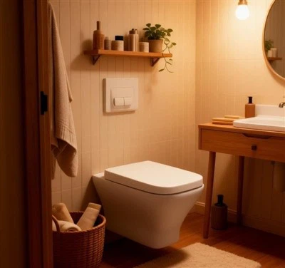 White Square Wall Mounted Toilet