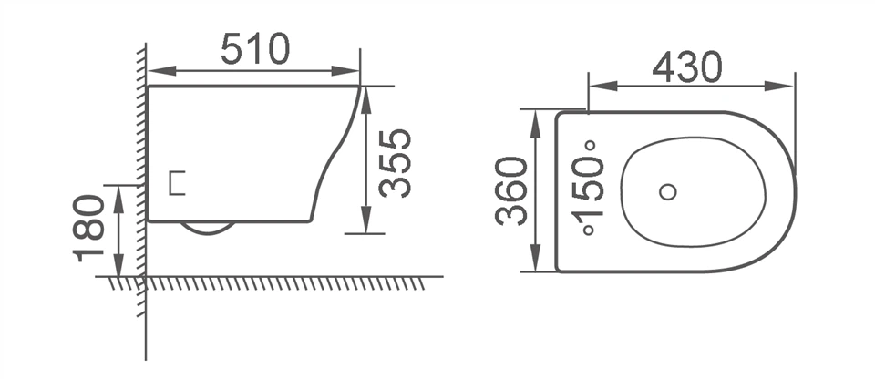 Wall Hung Toilet For Small Bathroom (510mm Compact) suppliers